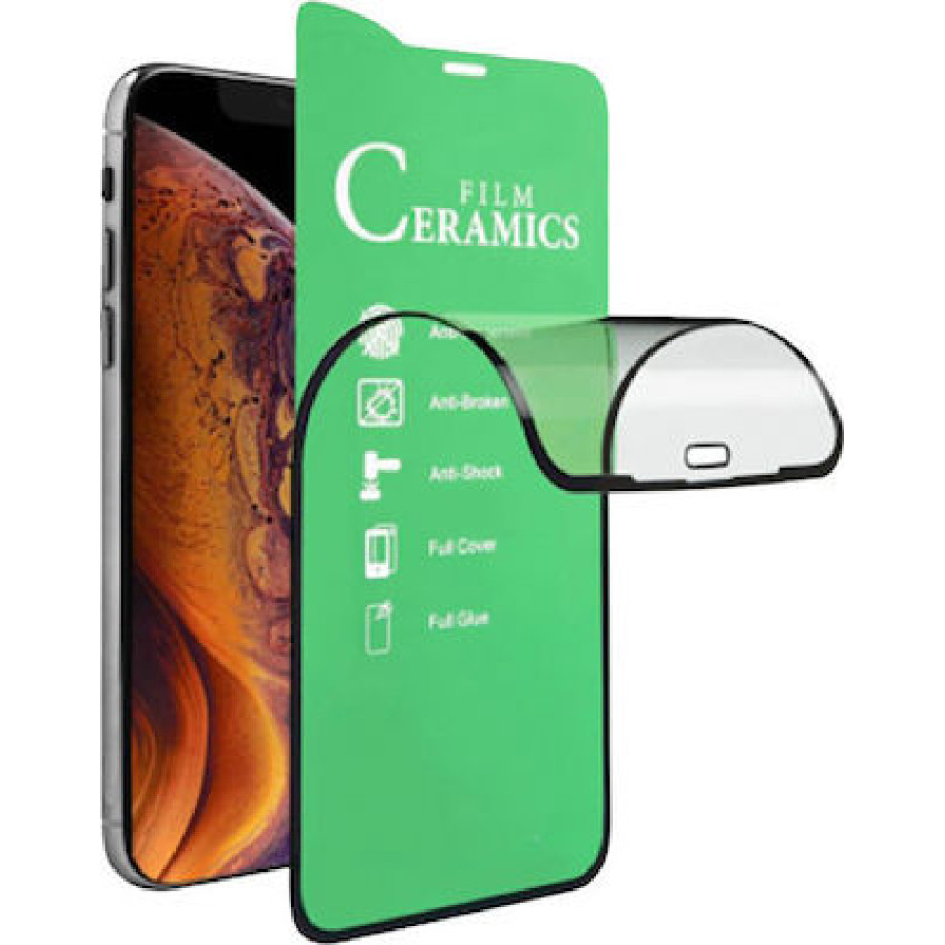 Ceramic Full Cover Full Glue Tζαμάκι Προστασίας Οθόνης για Xiaomi Redmi Note 8 - Χρώμα: Μαύρο