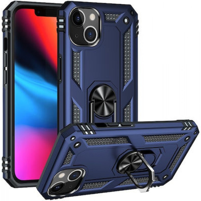 Σκληρή Θήκη Πλάτης Armor Ring με Δαχτυλίδι για Apple iPhone 11 Pro Max - Χρώμα: Σκούρο Μπλε