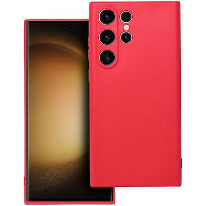 Θήκη Πλάτης Σιλικόνης Soft για Samsung Galaxy S23 Ultra - Χρώμα: Κόκκινο
