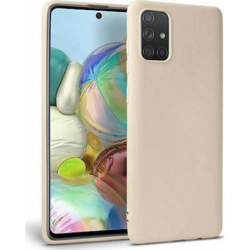 Θήκη Πλάτης Σιλικόνης Απλή για Samsung Galaxy A31 - Χρώμα: Κρέμ
