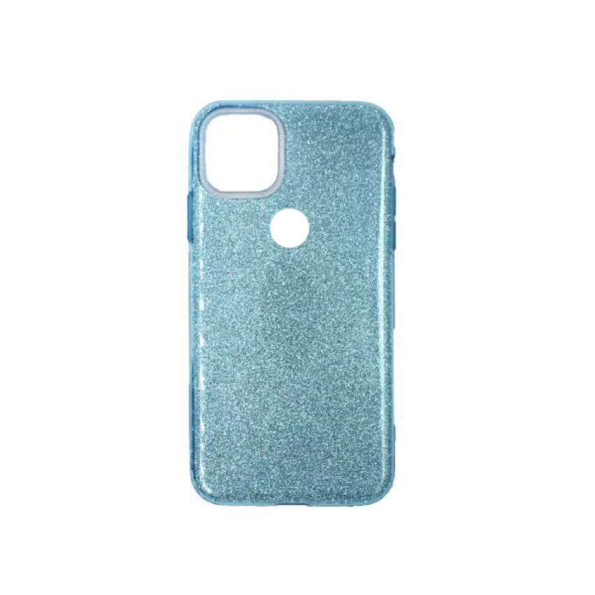 Θήκη Πλάτης Σιλικόνης με Glitter για Xiaomi Redmi 9C - Χρώμα: Γαλάζιο