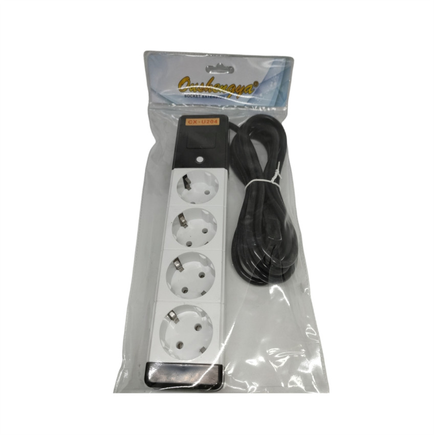 Πολύμπριζο Power Supply με 4x Πρίζες & Διακόπτη ON / OFF CX-U204 - Χρώμα: Άσπρο / Μαύρο