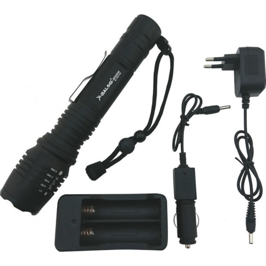 Επαναφορτιζόμενος Φακός BAILONG BL-P08-P50 21CM - Χρώμα: Μαύρο