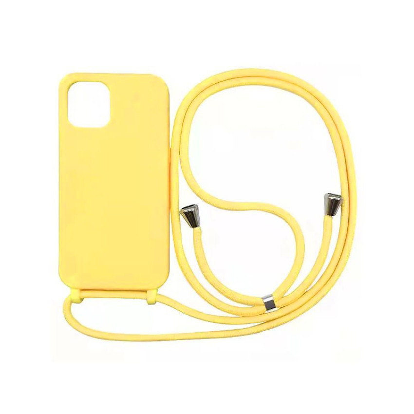Θήκη Σιλικόνης με Λουράκι για Apple iPhone 14 Pro - Χρώμα: Κίτρινο